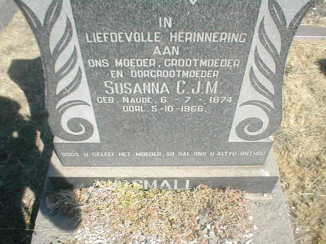 SMALL Susanna C.J.M. nee NAUDE 1874-1966