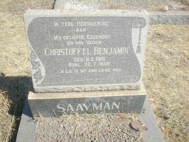 SAAYMAN Christoffel Benjamin 1915-1958