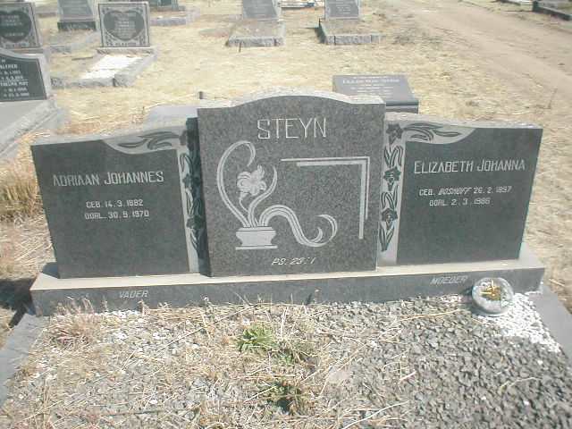 STEYN Adriaan Johannes 1882-1970 &amp; Elizabeth Johanna BOSHOFF 1897-1986