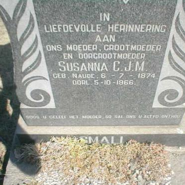 SMALL Susanna C.J.M. nee NAUDE 1874-1966
