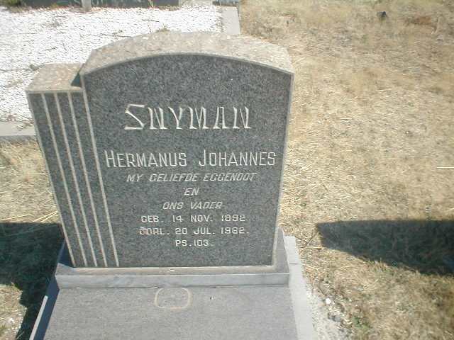 SNYMAN Hermanus Johannes 1892-1962