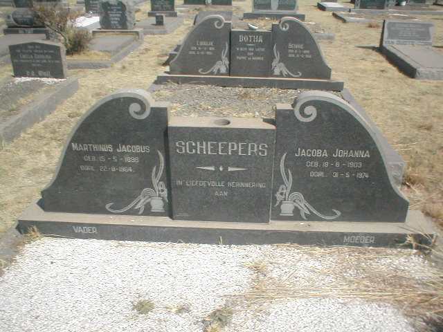 SCHEEPERS Marthinus Jacobus 1898-1964 &amp; Jacoba Johanna 1903-1974