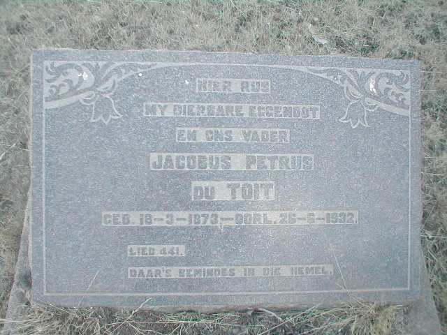 TOIT Jacobus Petrus, du 1873-1932