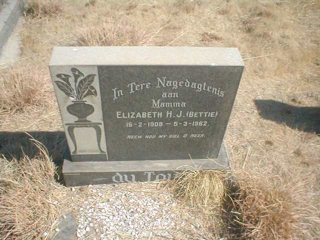 TOIT Elizabeth H.J., du 1908-1962