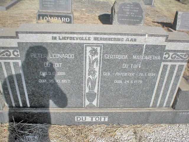 TOIT Pieter Leonard, du 1888-1957 &amp; Gertruida Margaretha POTGIETER 1894-1979
