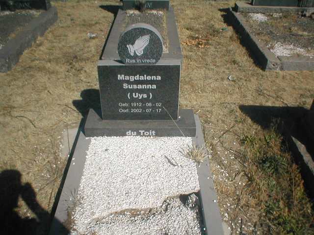 TOIT Magdalena Susanna, du geb. UYS 1912-2002