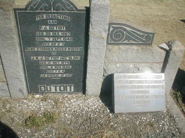 TOIT P.J., du 1867-1940 &amp; J.M.J. BLOM 1874-1940
