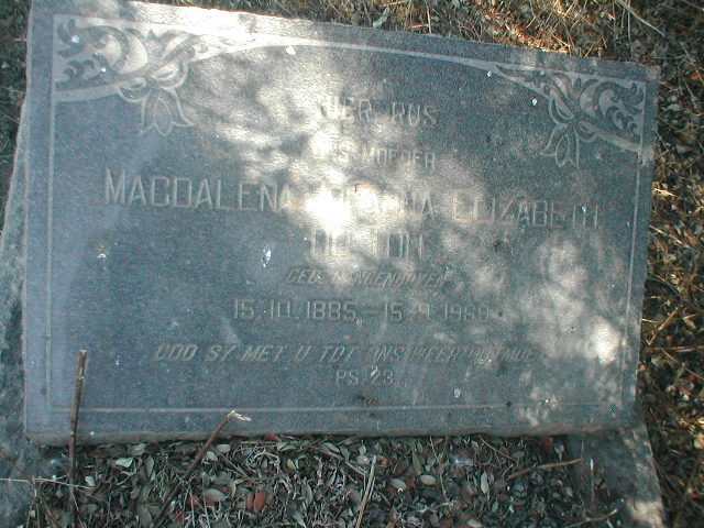 TOIT Magdalena Johanna  Elizabeth,  du nee LANGENHOVEN 1885-1968