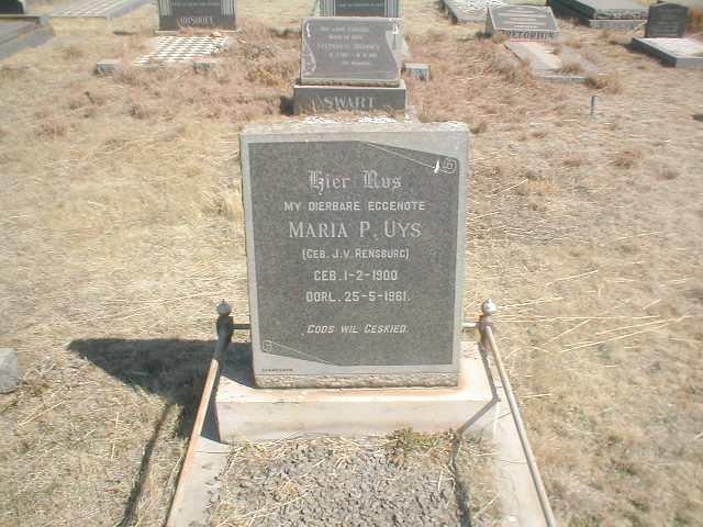 UYS Maria P. geb. J.v.RENSBURG 1900-1961
