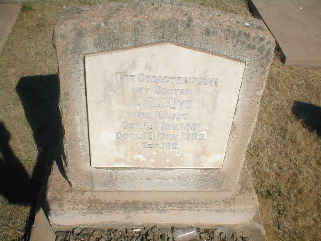 UYS A.E.J. nee NAUDE 1881-1939