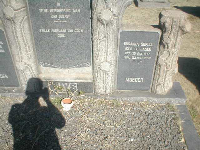 UYS Susanna Sophia nee DE JAGER 1877-1959