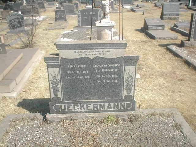 UECKERMANN Robert Philip 1858-1859-1948 &amp; Elizabeth Christina BADENHORST 1859-1948