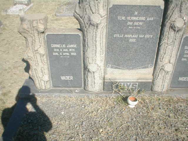 UYS Cornelius Janse 1875-1950
