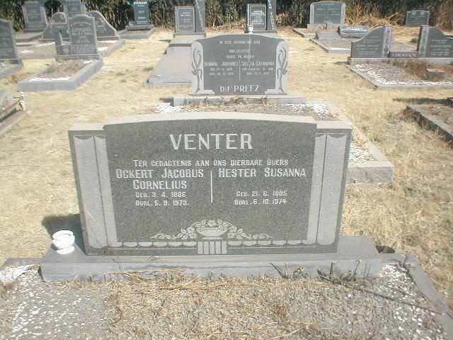VENTER Ockert Jacobus Cornelius 1886-1973 &amp; Hester Susanna 1885-1974