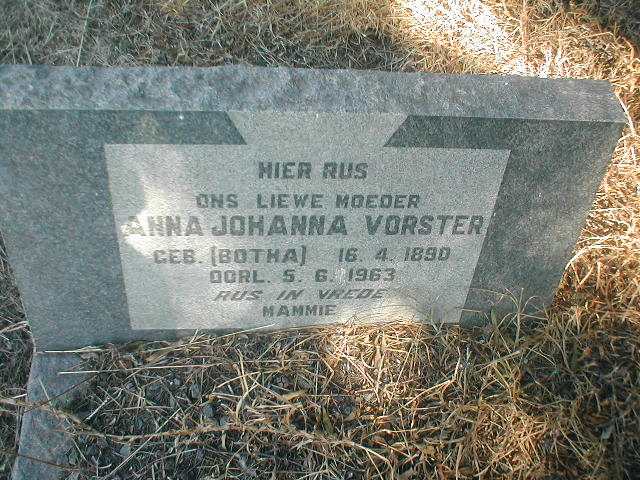 VORSTER Anna Johanna geb. BOTHA 1890-1963