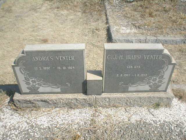 VENTER Andries 1892-1964 &amp; C.J. H. UYS 1907-1959