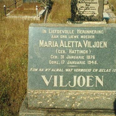 VILJOEN Maria Aletta nee HATTINGH 1876-1945