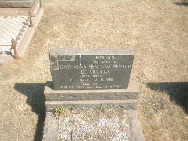 VILLIERS Catharina Hendrina Hester, de nee BRITZ 1888-1962