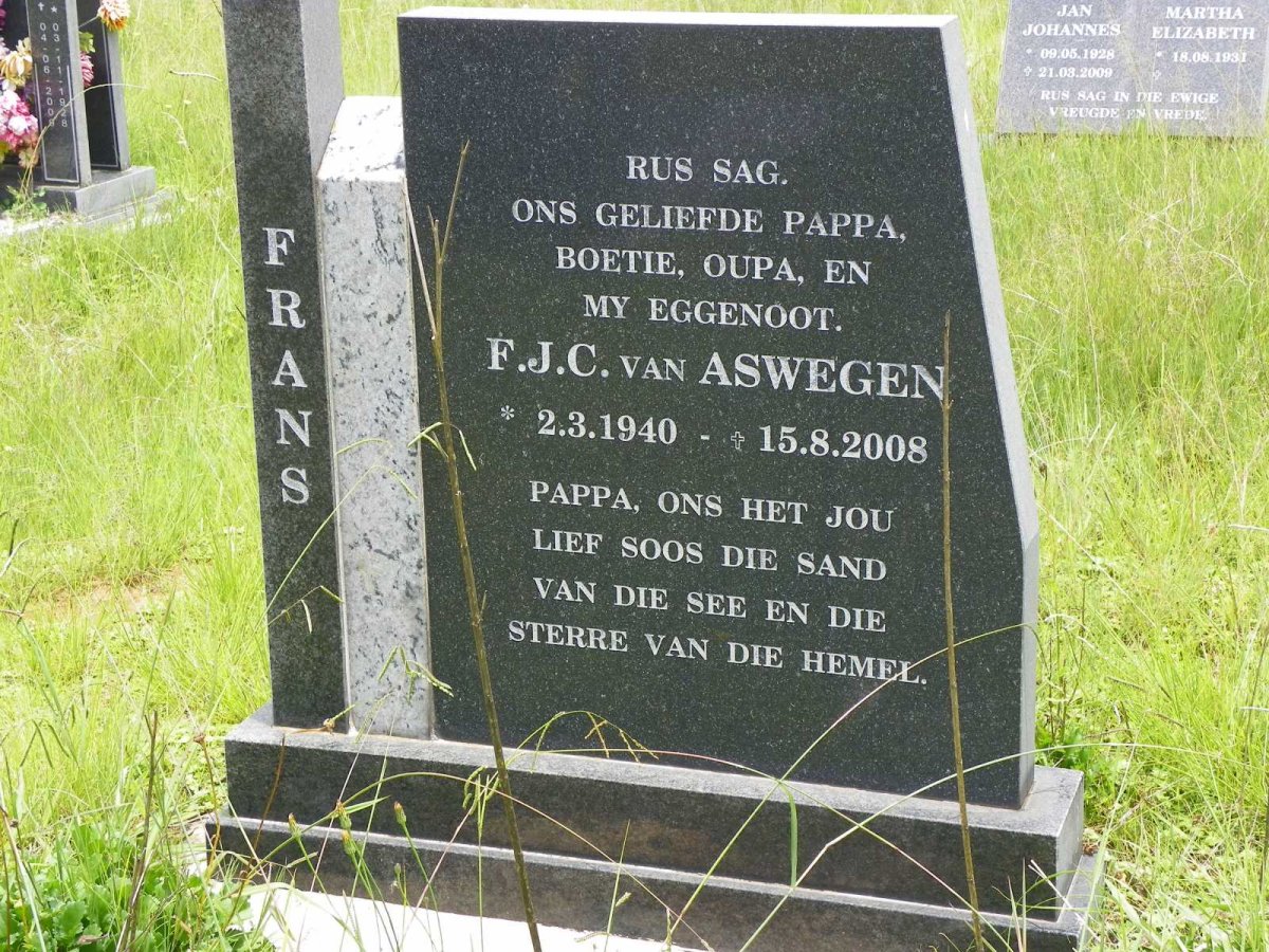 ASWEGEN F.J.C., van 1940-2008