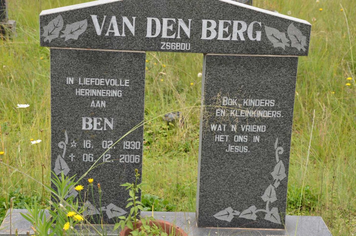 BERG Ben, van den 1930-2006
