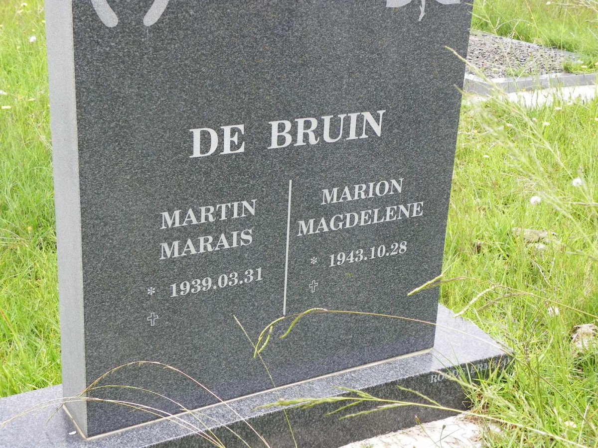 BRUIN Martin Marais, de 1939- &amp; Marion Magdelene 1943-