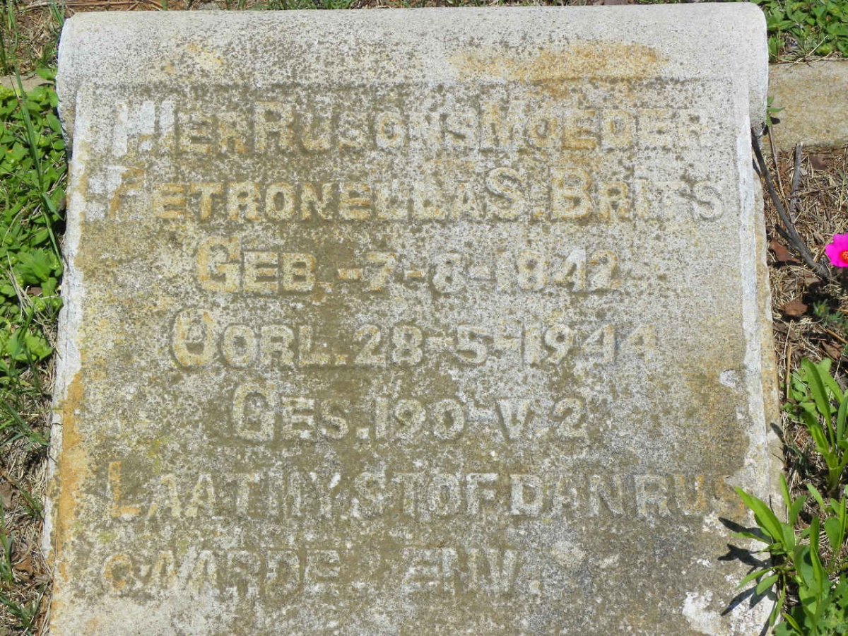 BRITS Petronella S. 1842-1944