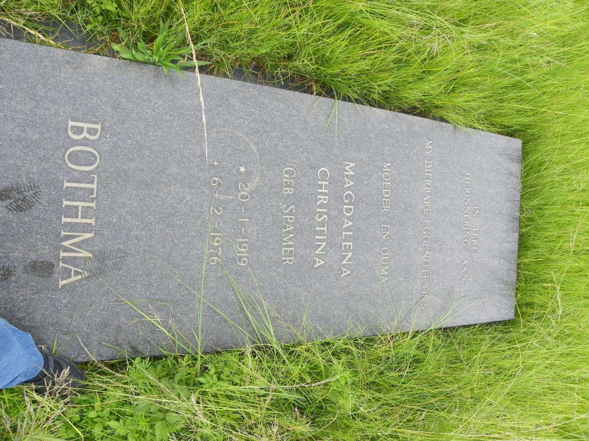 BOTHMA Magdalena Christina nee SPAMER 1919-1976