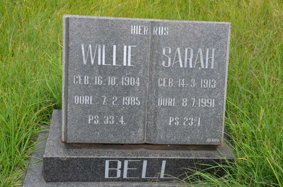 BELL Willie 1904-1985 &amp; Sarah 1913-1991