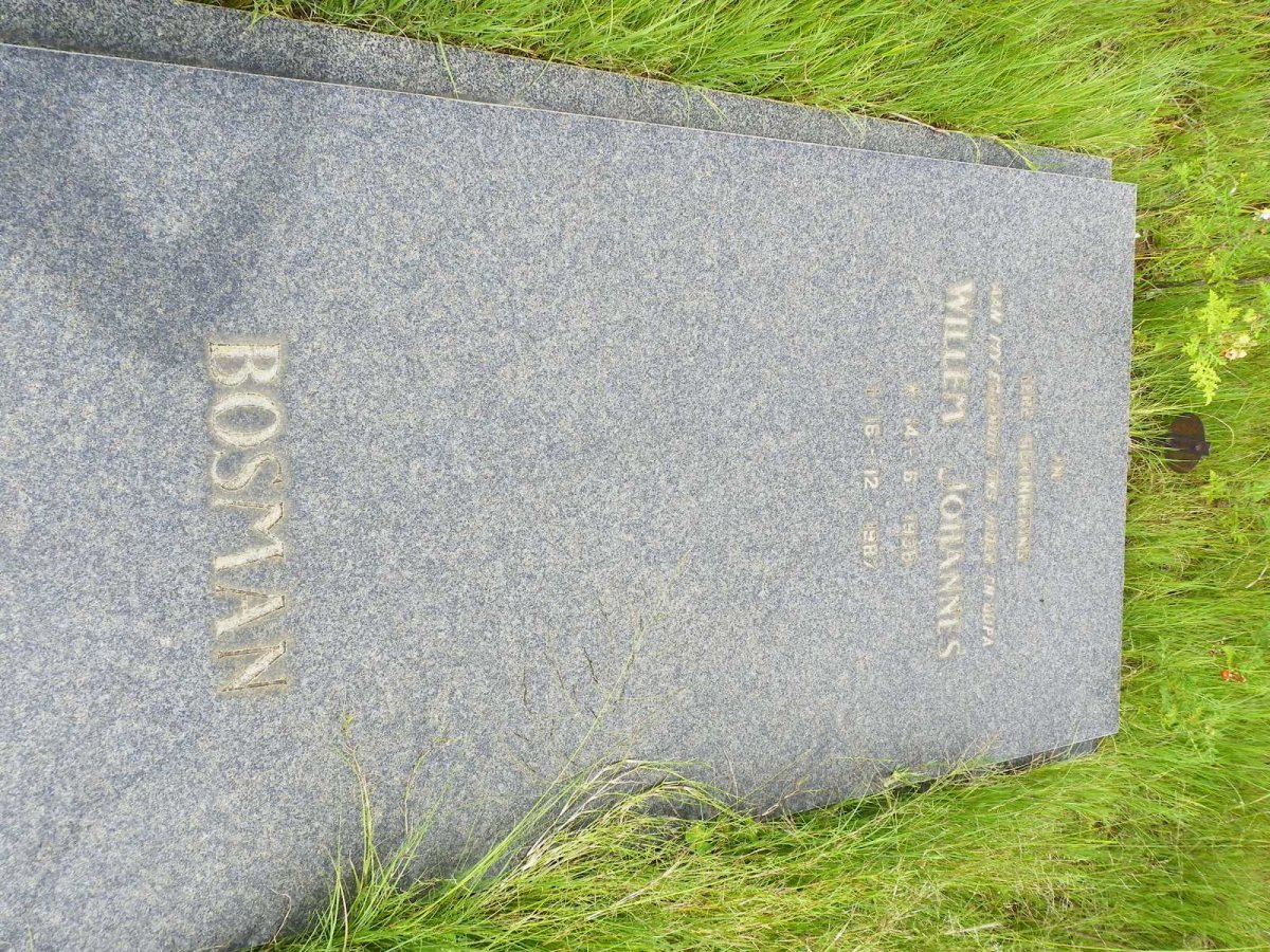 BOSMAN Willem Johannes 1938-1987