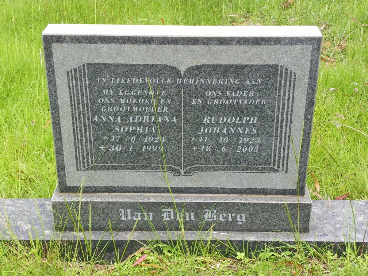 BERG Rudolph Johannes, van den 1923-2003 &amp; Anna Adriana Sophia 1924-1999