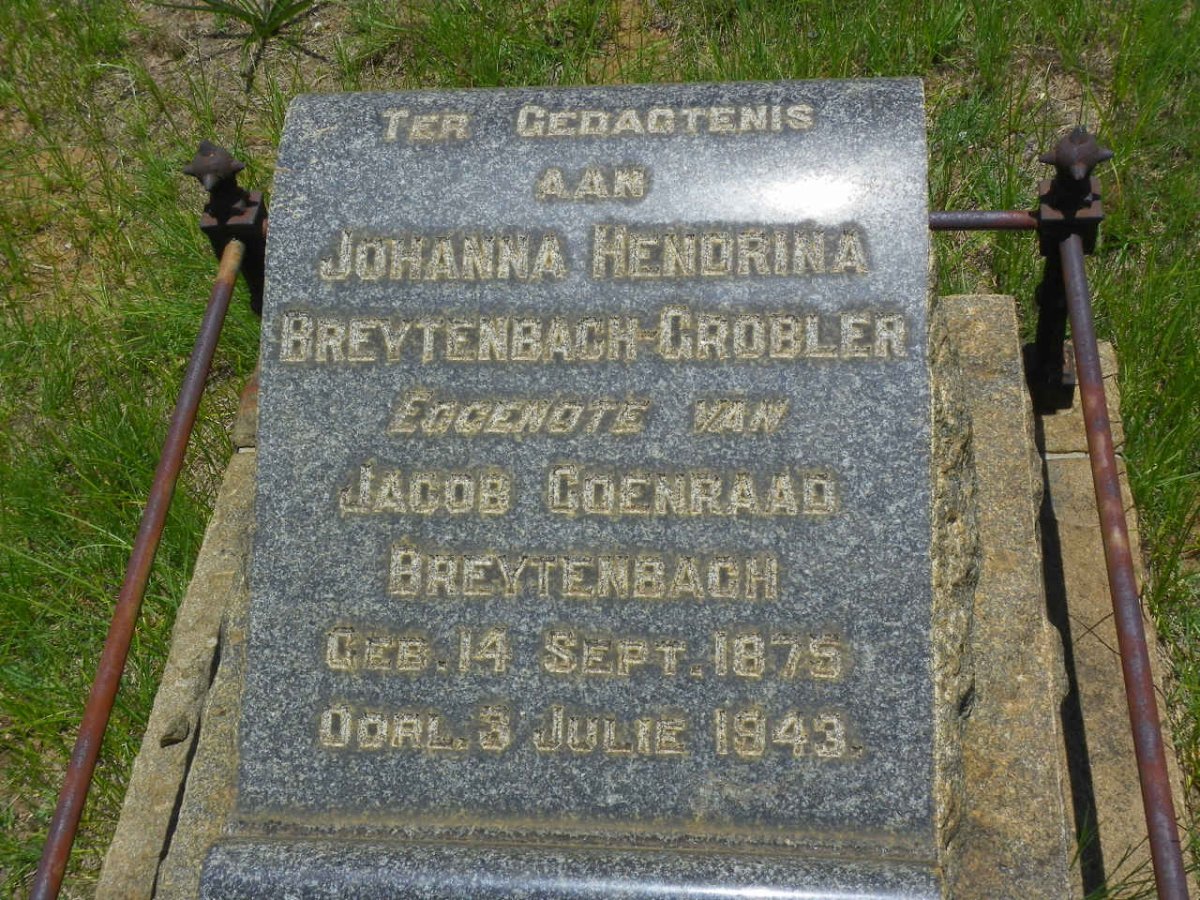 BREYTENBACH Johanna Hendrina nee GROBLER 1875-1943