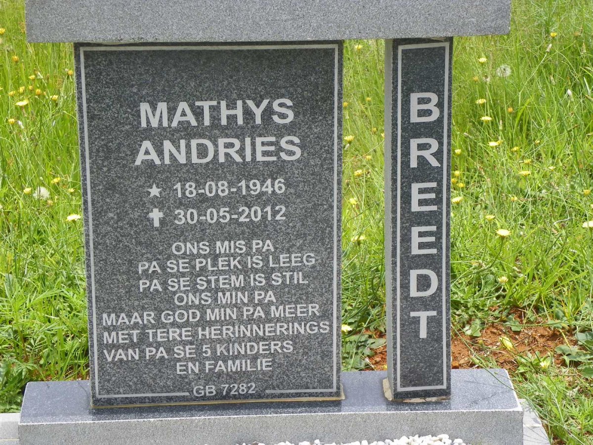 BREEDT Mathys Andries 1946-2012