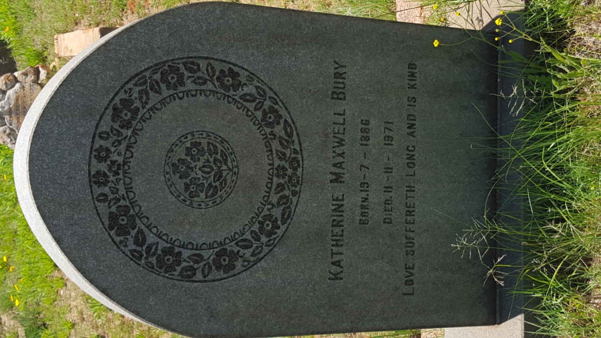 BURY Katherine Maxwell 1886-1971