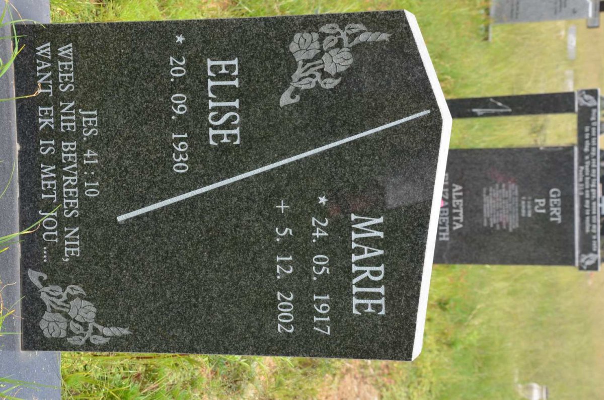 BURGER Marie 1917-2002 :: BURGER Elise 1930-