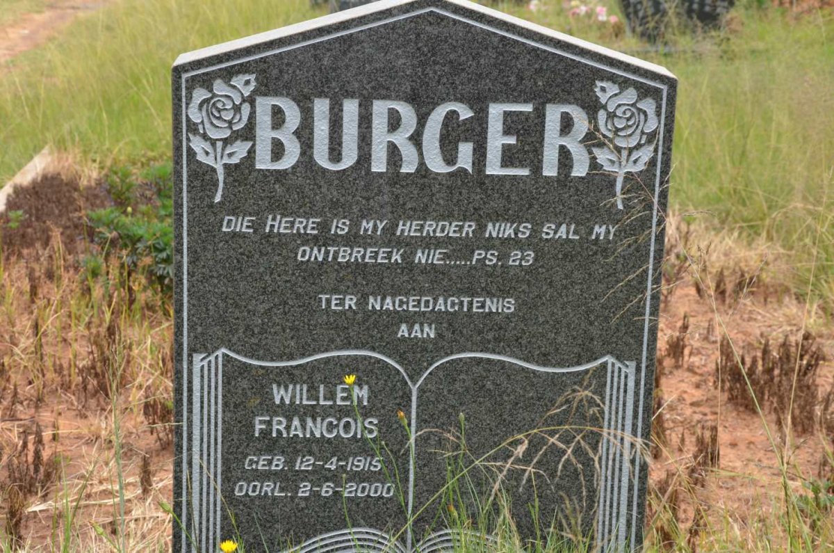 BURGER Willem Francois 1915-2000