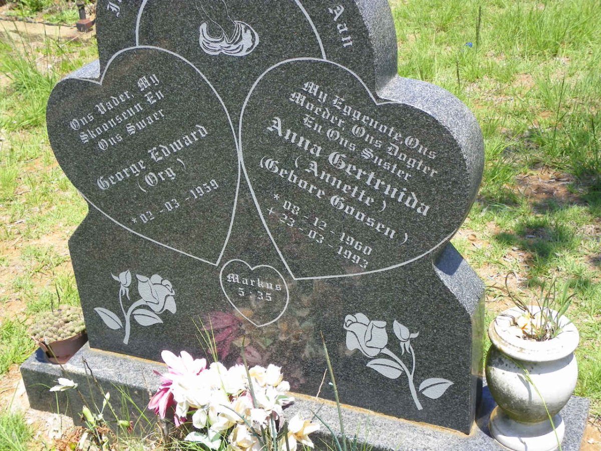 BREYTENBACH George Edward 1959- &amp; Anna Gertruida GOOSEN 1960-1993