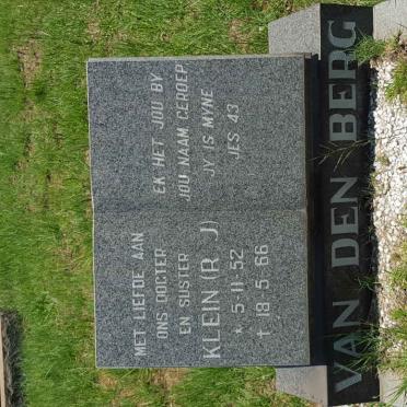 BERG R.J., van den 1952-1966