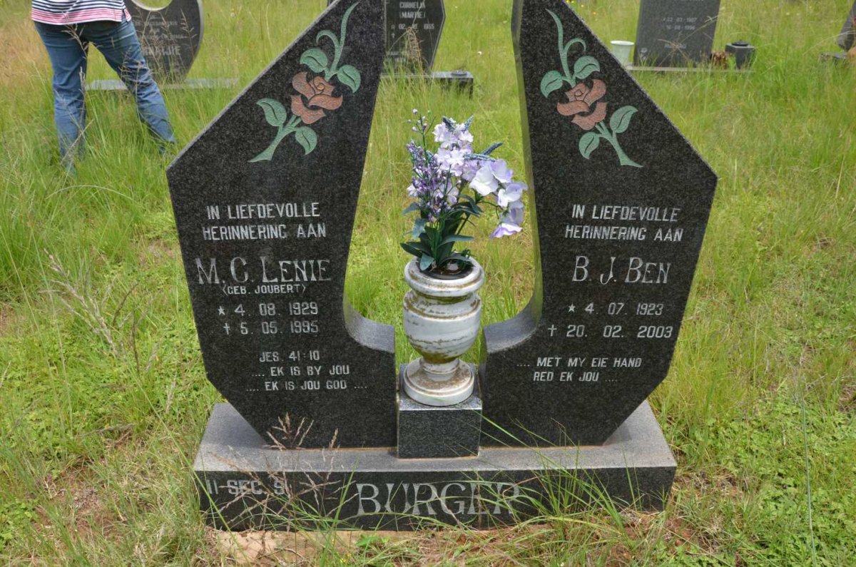 BURGER B.J. 1923-2003 &amp; M.C. JOUBERT 1929-1995