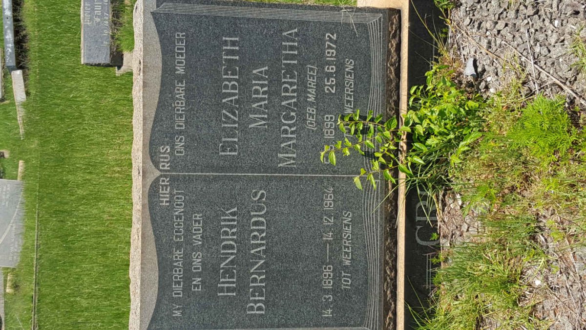 CRONJE Hendrik Bernardus 1896-1964 &amp; Elizabeth Maria Margaretha MAREE 1899-1972