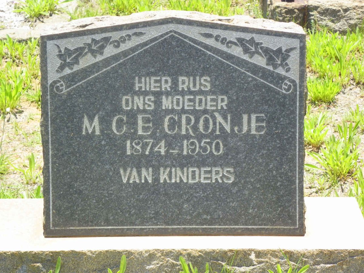 CRONJE M.C.E. 1874-1950
