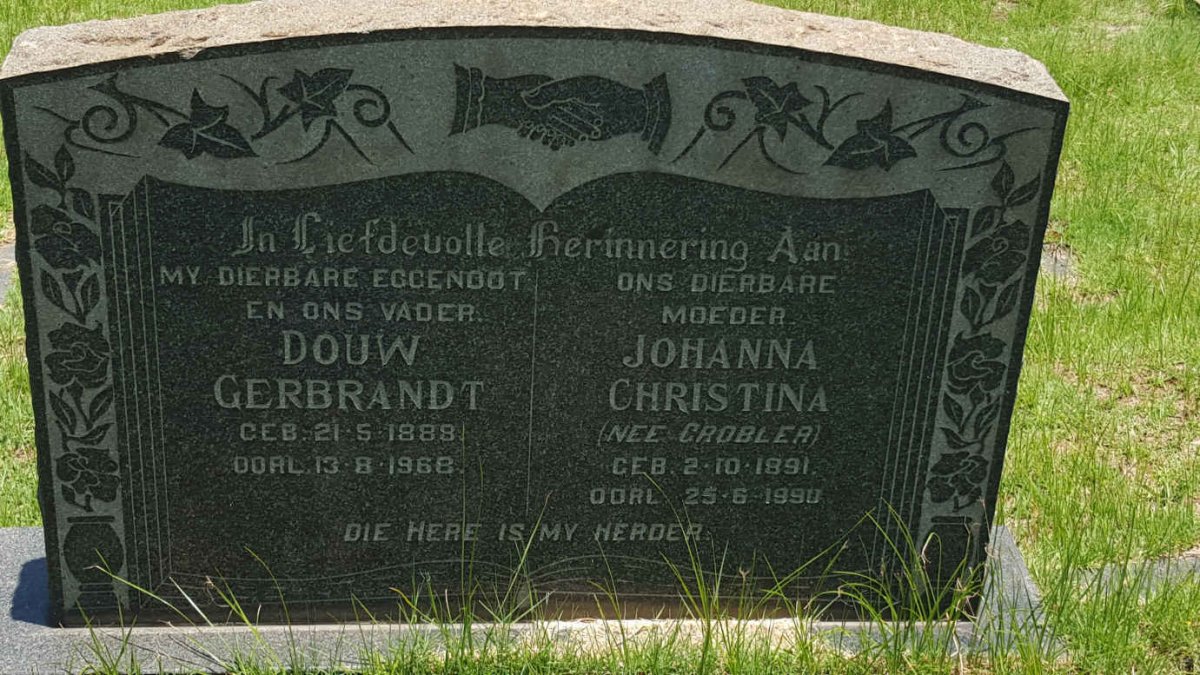 COETZER Douw Gerbrandt 1888-1968 &amp; Johanna Christina GROBLER 1891-1990