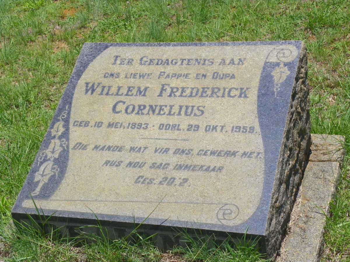 CORNELIUS Willem Frederick 1893-1959