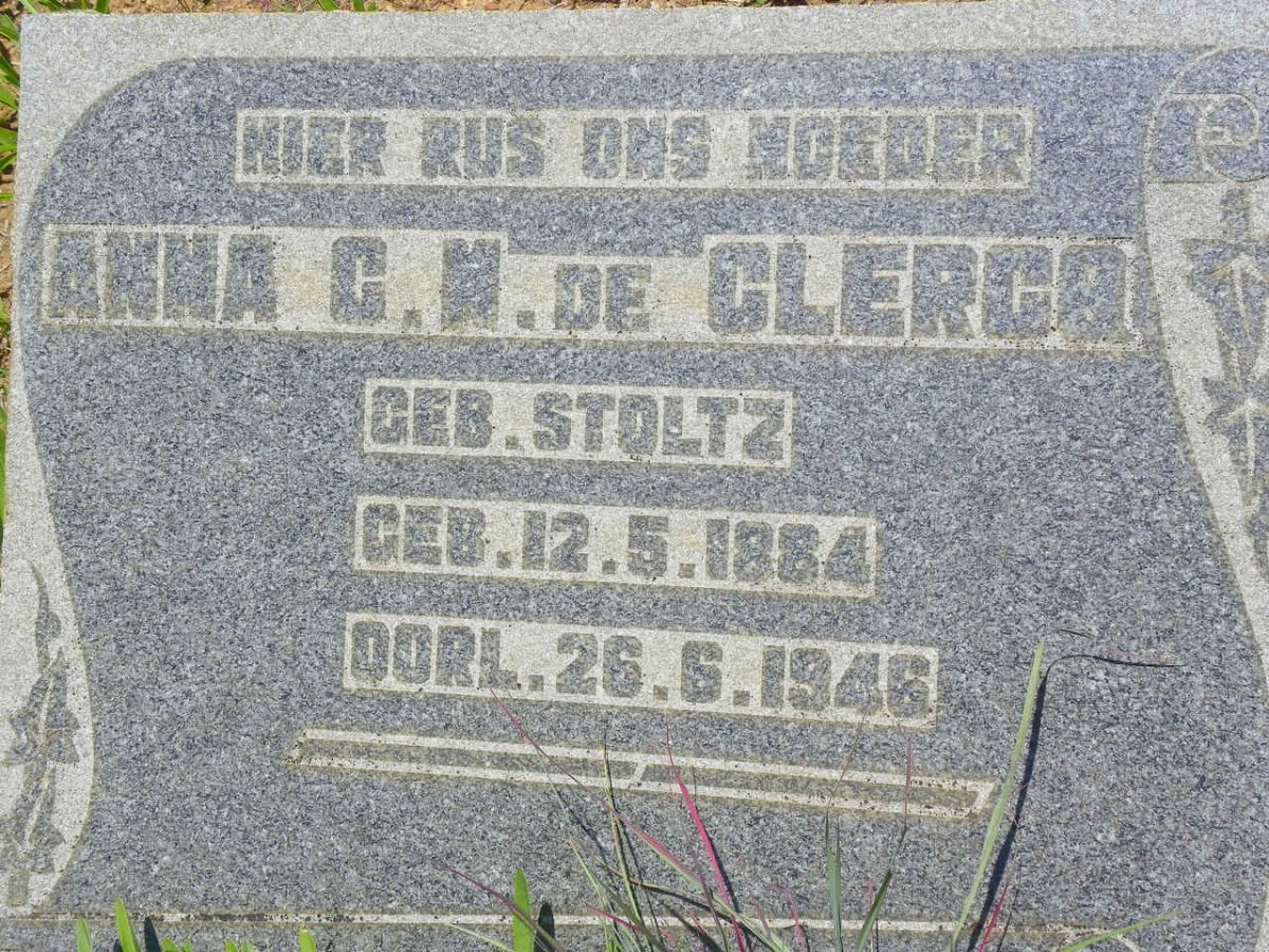 CLERCQ Anna C.M., de nee STOLTZ 1884-1946