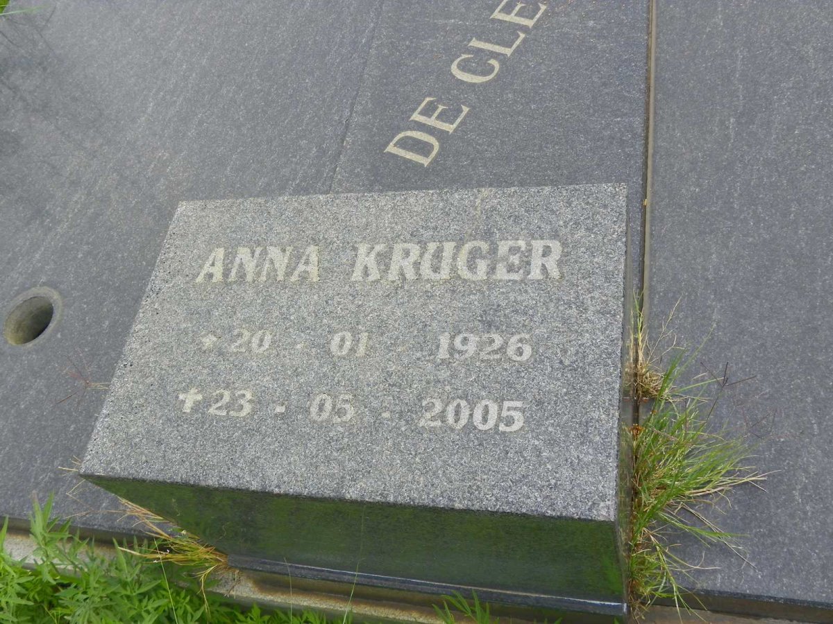 CLERCQ Hendrik, de 1895-1982 &amp; Maria Aletta 1895-1988 :: KRUGER Anna 1926-2005