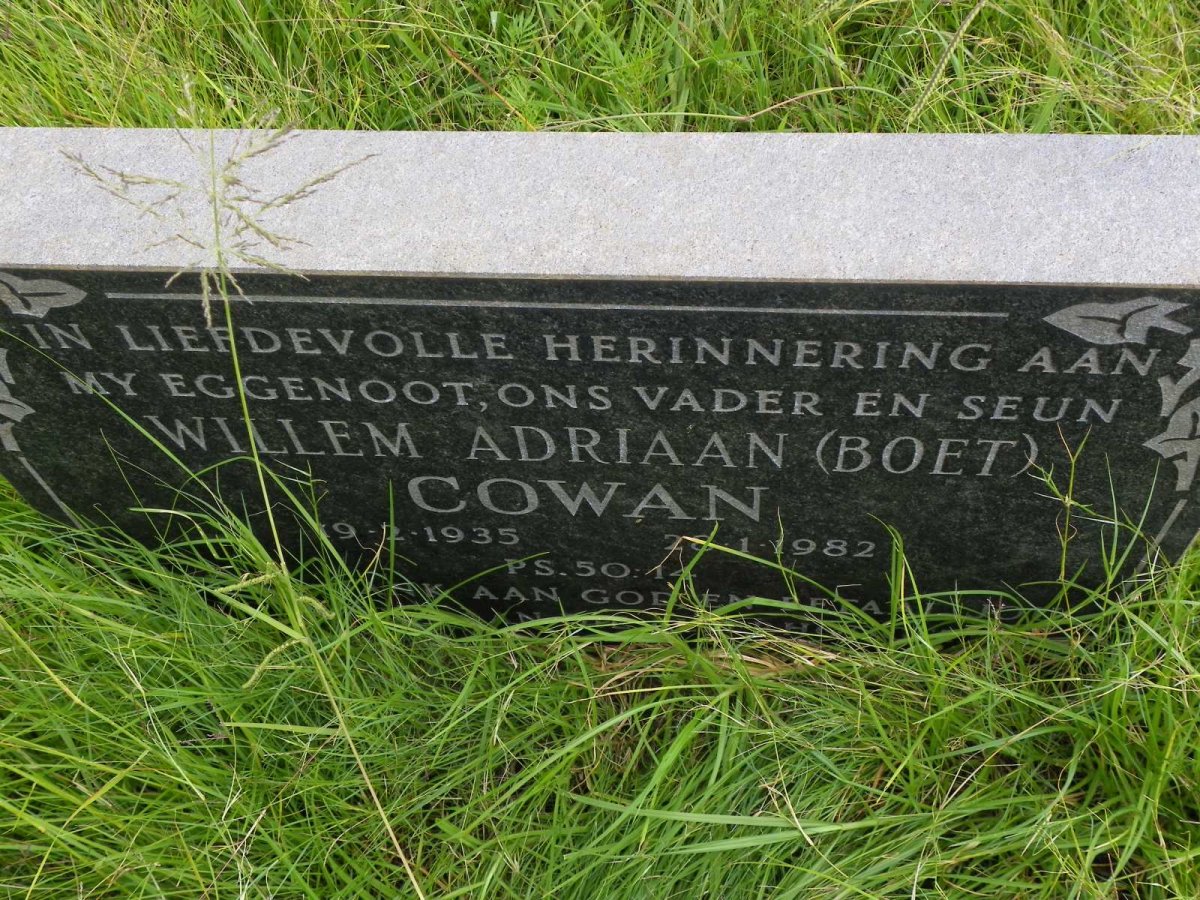 COWAN Willem Adriaan 1935-1982