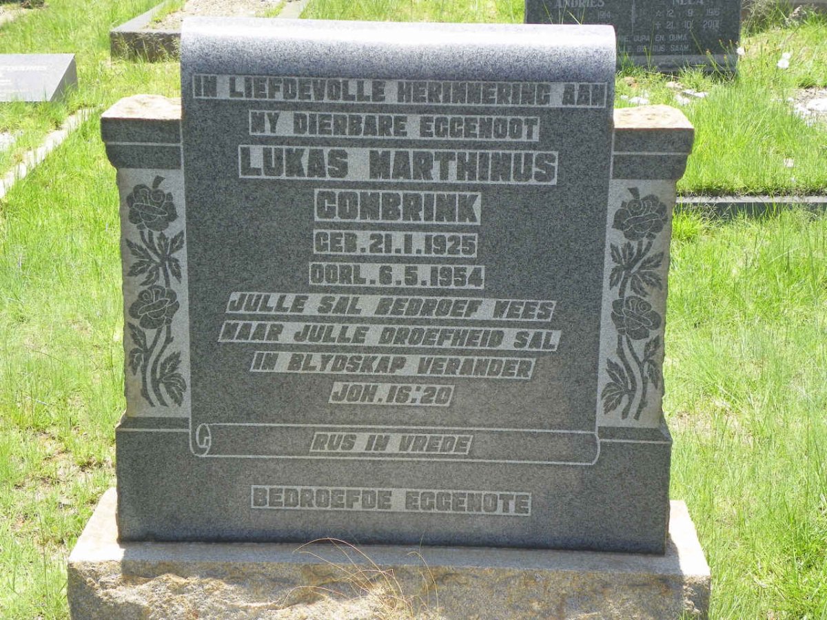 COMBRINK Lukas Marthinus 1925-1954