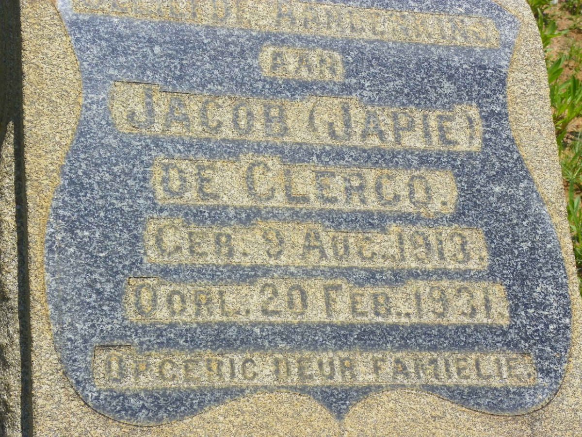 CLERCQ Jacob, de 1913-1931