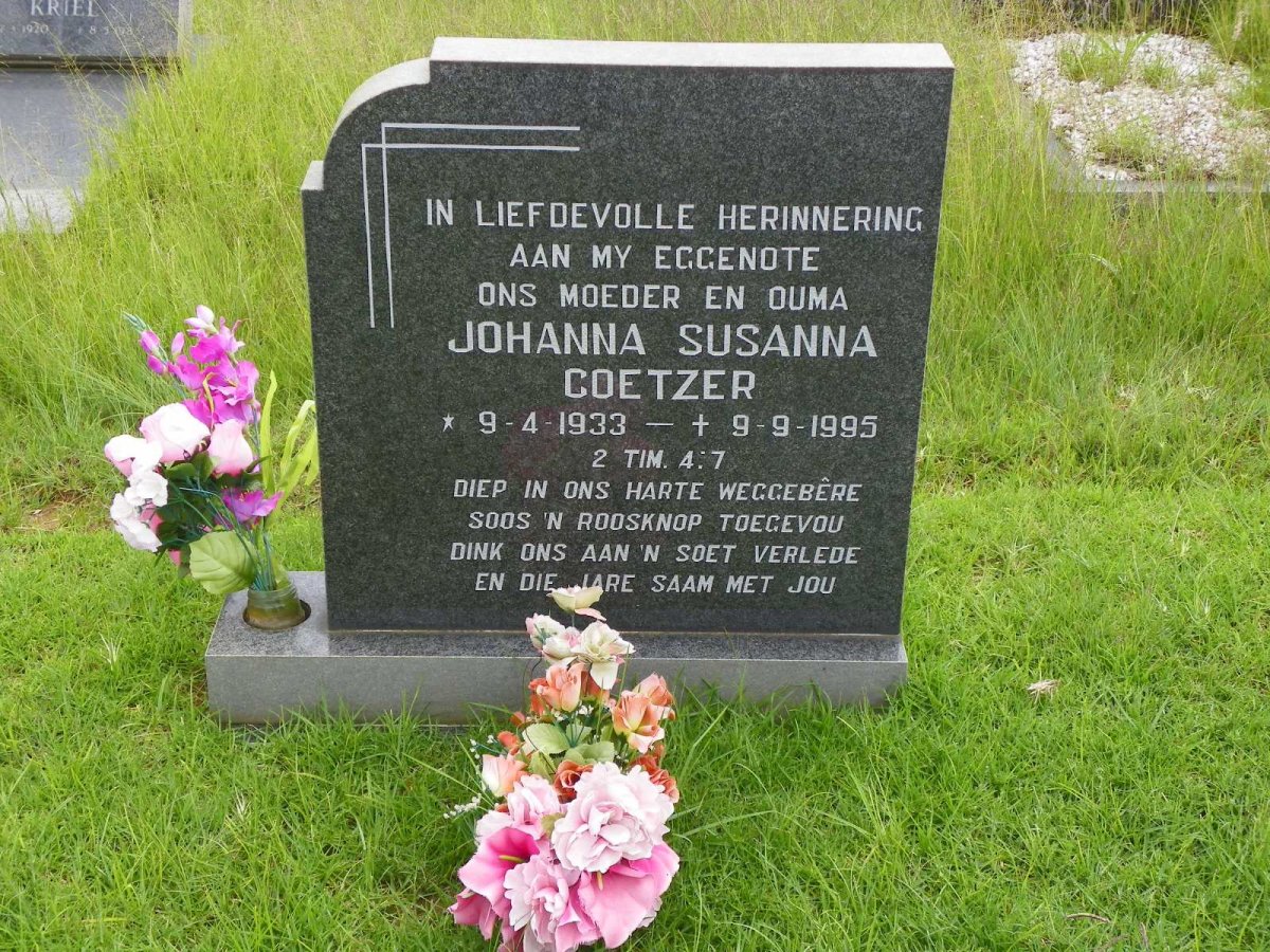 COETZER Johanna Susanna 1933-1995