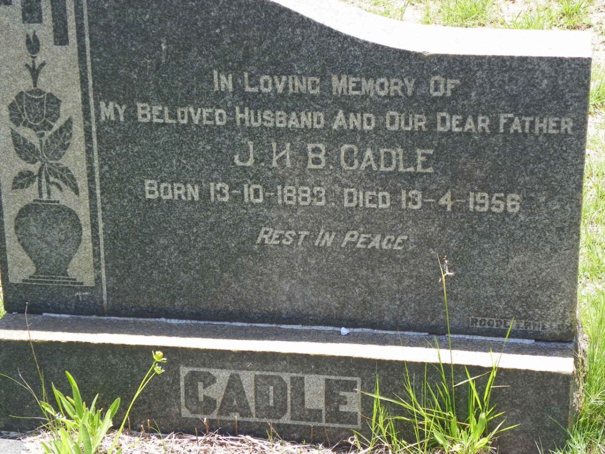 CADLE J.H.B. 1883-1956 &amp; Norah 1903-1983