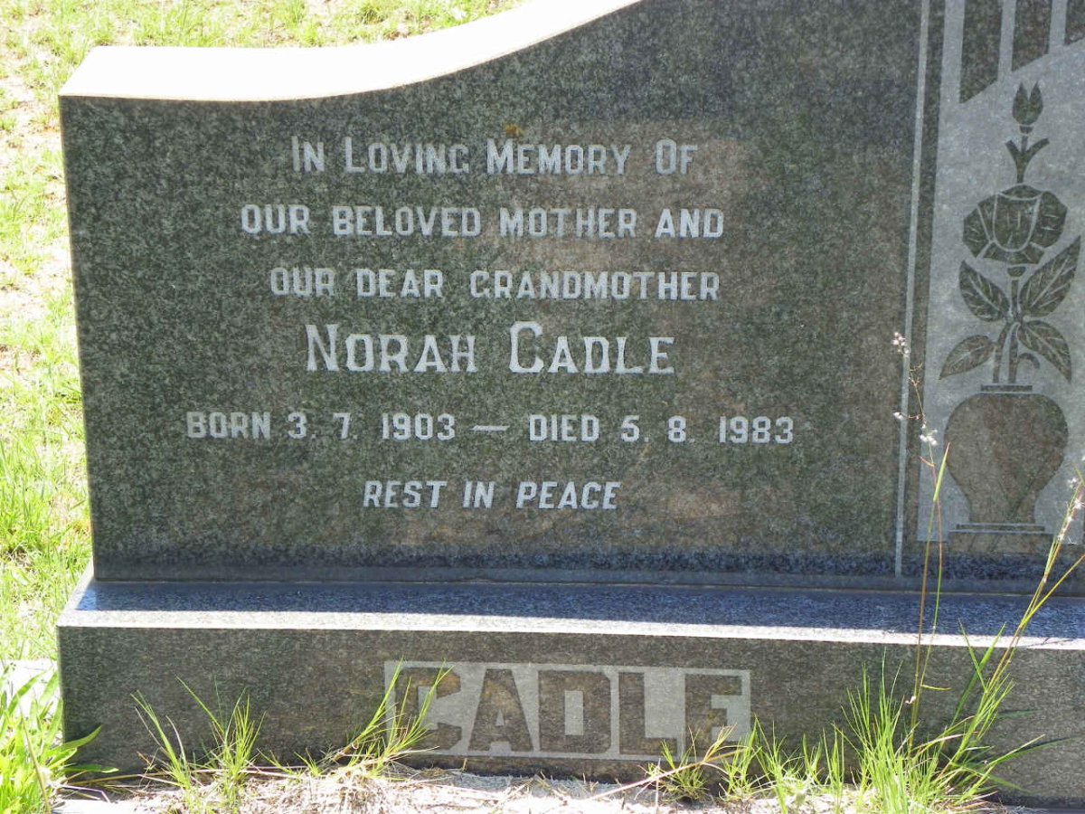 CADLE J.H.B. 1883-1956 &amp; Norah 1903-1983